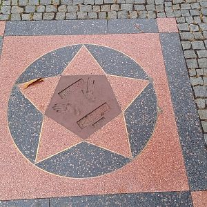 One of the stars of the "Walk of Fame"