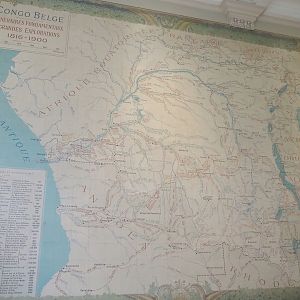 Huge map of Belgian Congo painted on museum wall, 2021-10-20