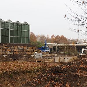 Orangutan project construction site in and around the Asian greenhouse, 2021-11-23