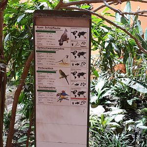 Bird-signs at the Australian walk-through enclosure