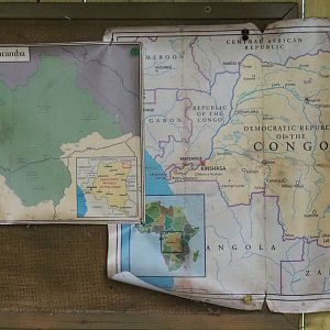 Maps of the DRC and Garamba National Park, part of ranger station theming, 021-10-10