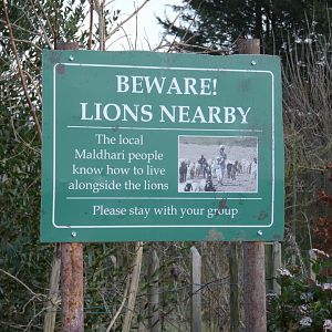 Lion area signage