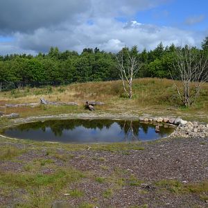 Enclosure for spectacled bear in Givskud Zoo