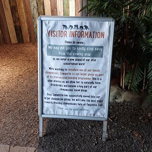 Sign at Chimpanzee Eden