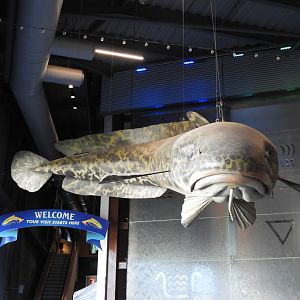 Giant Burbot Statue in Entrance Hall