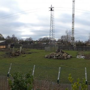 White rhino and Northern cheetah exhibit panorama