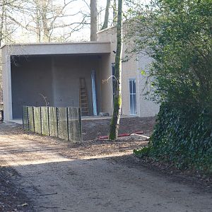 Construction of new antelope house, seen near the cheetahs, 2022-01-30