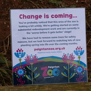Sign in the former Brookside Aviary, February 2022