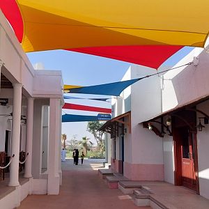 Zanzibar village street, restaurant and shop area