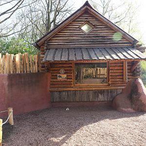 Outside view of indoor Short-beaked echidna exhibit, 2022-04-12