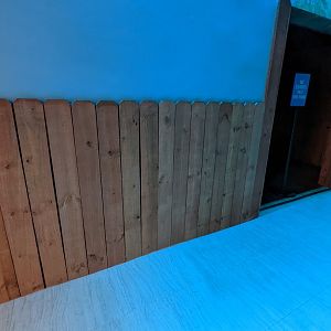 New wood paneling leading up to butterfly exhibit
