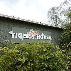 Signage on tiger house