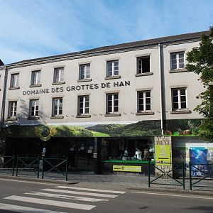 Main building of the Caves of Han in the Han-sur-Lesse village center, 2021-08-15