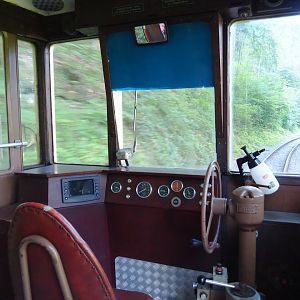 On board the tram traveling between entrance area and entrance and exits of wildlife park, 2021-08-15