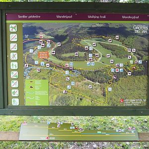 Map of the wildlife park with trail distance and elevation indicator below, 2021-08-15
