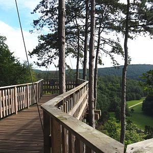 Canopy trail and landscape view of the Lesse Valley and the lower part of the wildlife park, 2021-08-15