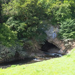 Lesse River entering the Chasm of Belvaux, 2021-08-15