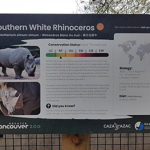 White Rhinoceros Sign