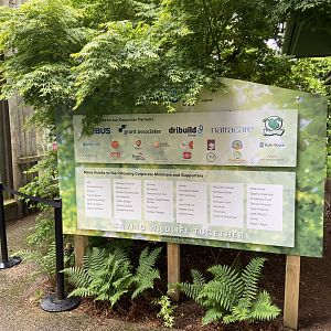 May 16th 2022 - sponsorship sign near sloth exhibit at Bristol Zoo