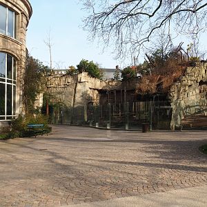 Park view with the outside of the Winter Garden and the Small Monkey House, 2022-03-16