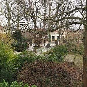 View towards the Egyptian Temple from the viewing area on top of the hippopotamus house, 2022-03-16