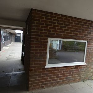 Former tortoise enclosure viewing window