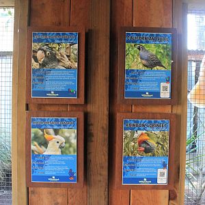 signage for walk-through aviary