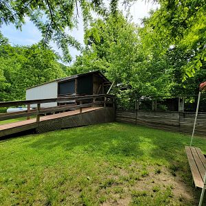 Kentucky Reptile Zoo - Cobra area, alligator yard on right