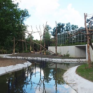 Orangutan project construction, Second larger island and moat between islands, 2022-05-28