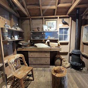 Delmarva Discovery Museum - Duck decoys in fake room, with info on makers