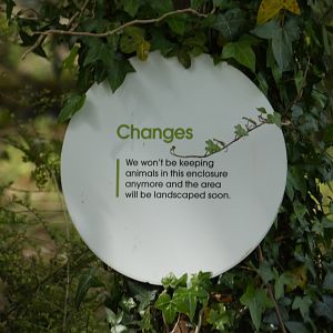 Signage by old owl aviaries