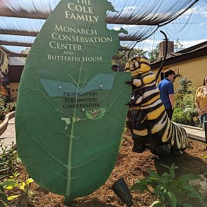 Caterpillar sculpture in new butterfly house