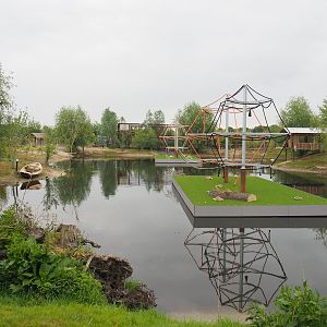 South American exhibit with new floating islands for future spider monkey exhibit, 2022-05-17