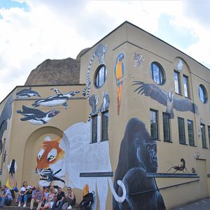 Progress on art on former Aquarium.