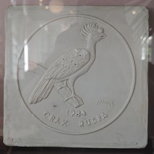 Unknown object with Greater curassow artwork, 2022-05-26