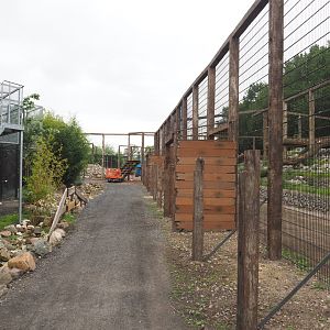 Walkway between the octagonal exhibits and the future mountains area, 2022-05-17