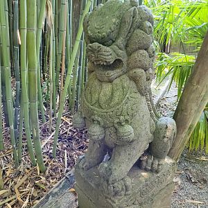 Chinese guardian lion statue -Zoo d'Asson (2022)