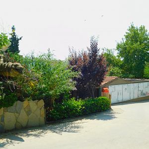 Stegosaurus and faded climate change panel