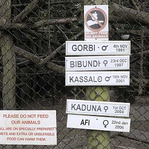 Name labels on the drill enclosure