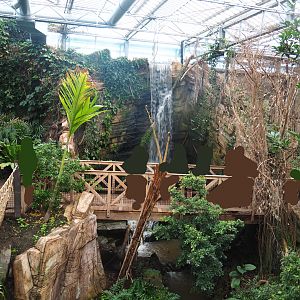 Walkway and bridges near waterfall, 2022-07-03