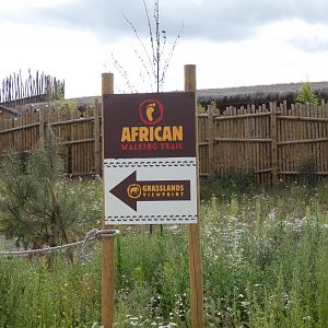 Signage along African walking trail