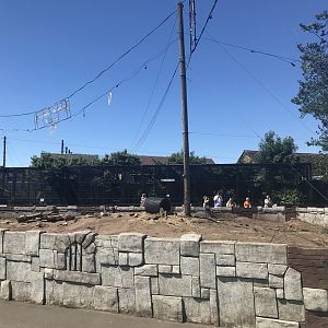 View of prairie dog and lynx enclosures