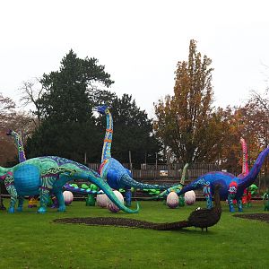 Example of temporary light sculptures for DinoLights winter event, 2021-11-23