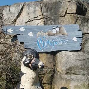 Playa Penguinos signage, 2009-04-19
