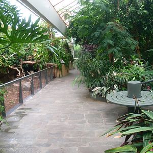 Americasa - Walkway and bench next to the large hairy armadillo exhibit, 2015-07-19