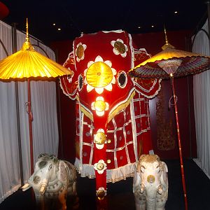 Asia House basement - Exhibition of elephant artwork, 2015-07-19