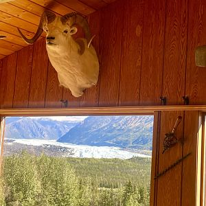 Note the Matanuska Glacier through the window.