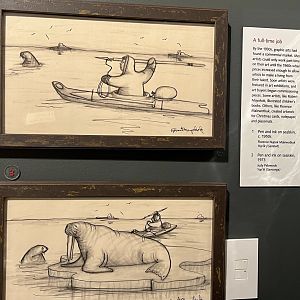Alaskan Native artwork depicting hunting scenes