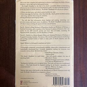 The Birder’s Handbook: A Field Guide to the Natural History of North American Birds (Back Cover)