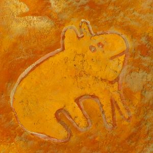 Piece of artwork at the Koala house